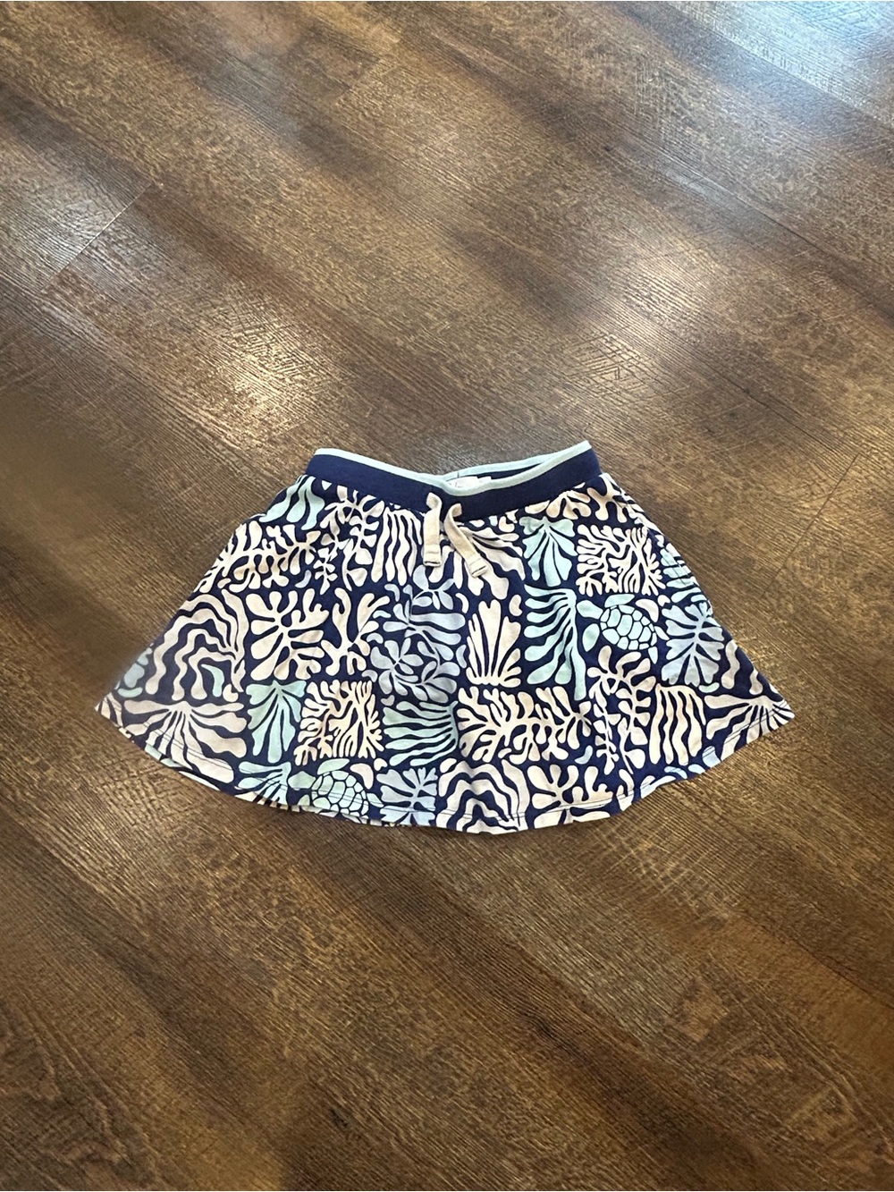 Mini Boden Navy Blue and White Patterned Girls' Skort